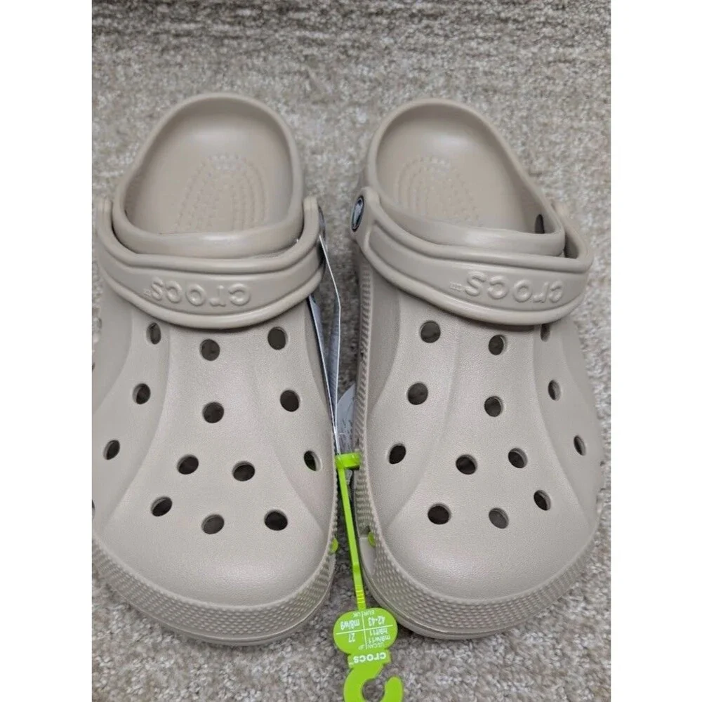 Crocs 10126-2V3 Unisex Flat Heel Beige Closed Toe Slip-On Clog Shoes Size W11/M9